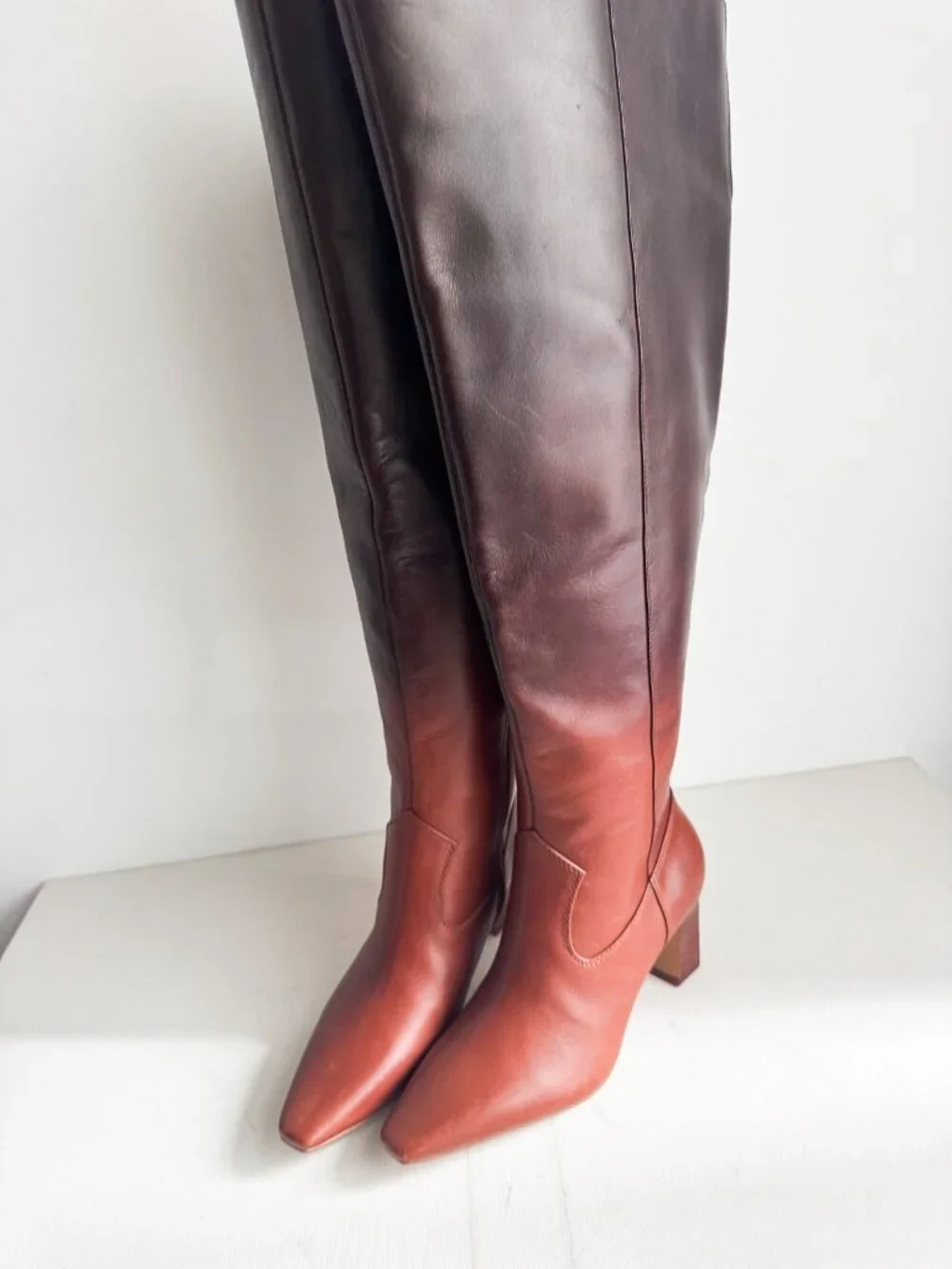 VINCE CAMUTO SHALIE 2 OVER-THE-KNEE BOOT Brown Ombré 7M WIDE CALF